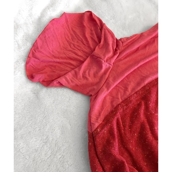 NEW Boho Red and Pink Layered Turtleneck Sweater - Picture 3 of 6